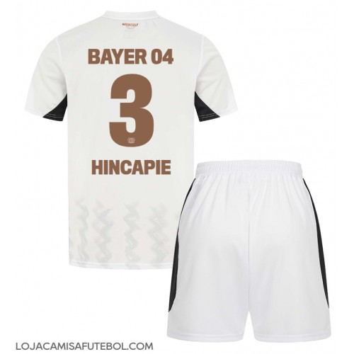 Camisa de Futebol Bayer Leverkusen Piero Hincapie #3 Equipamento Secundário Infantil 2024-25 Manga Curta (+ Calças curtas)